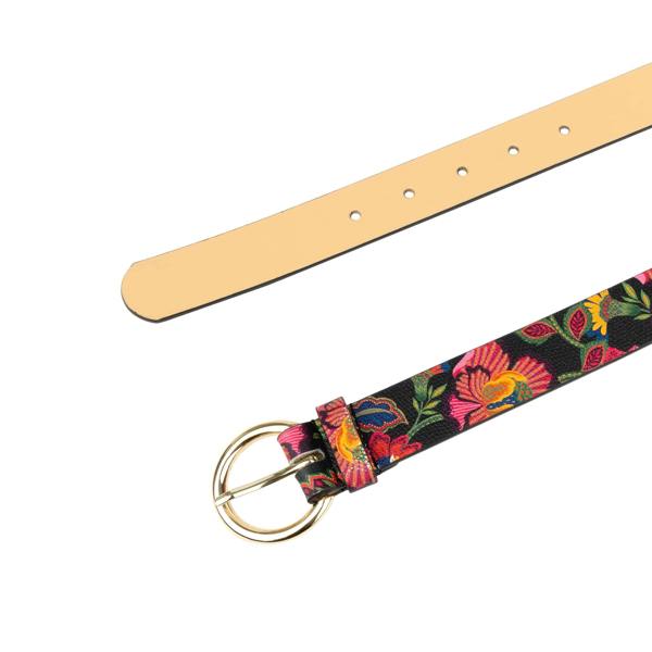 Embassy London Emma - Red Flowers - Women's Italian leather belt