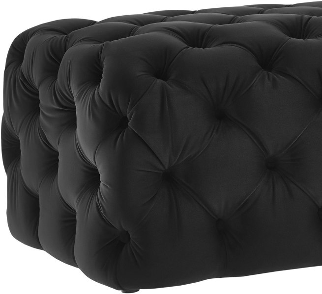 Furniture Edit Kaylee Black Velvet Ottoman