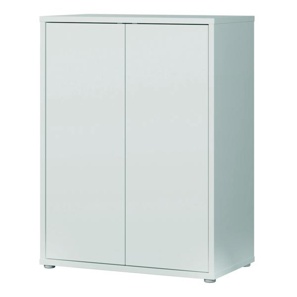 Furniture To Go Alice Springs Tall 2 Door Cupboard with Push-to-Open Doors in Light Grey