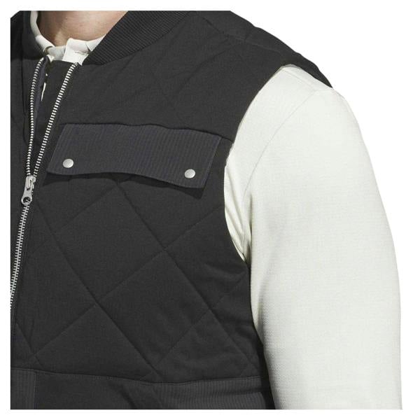 Adidas Mens Golf Quilted Recycled Polyester Gilet - Black - 