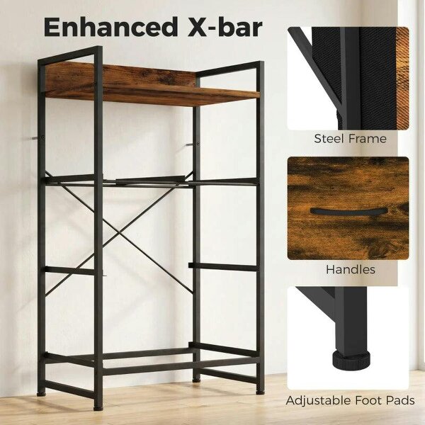 Rustic Chest of Four Fabric Drawers - Rustic Brown
