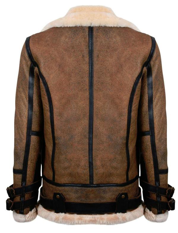 Infinity Leather Mens Brown Vintage Pilot B3 Sheepskin Jacket- KNOXVILLE