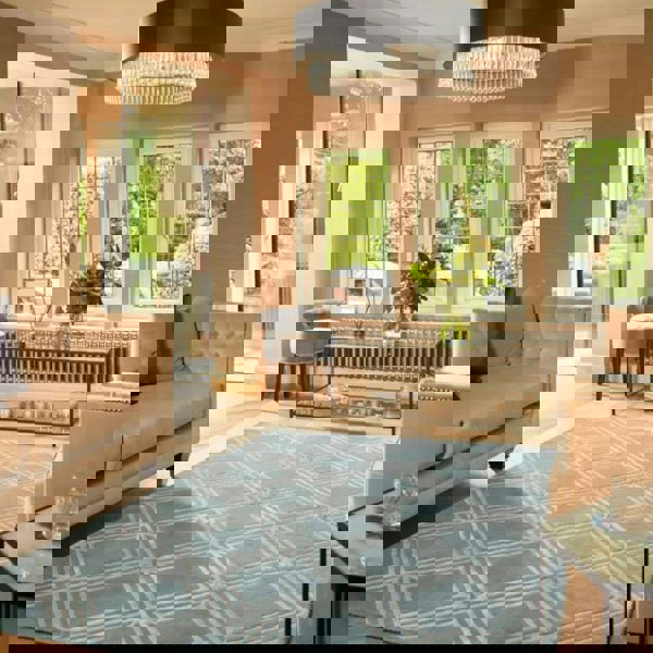 Vienna Blue Geometric Rug | Luxurious Area Rug | The Rugs