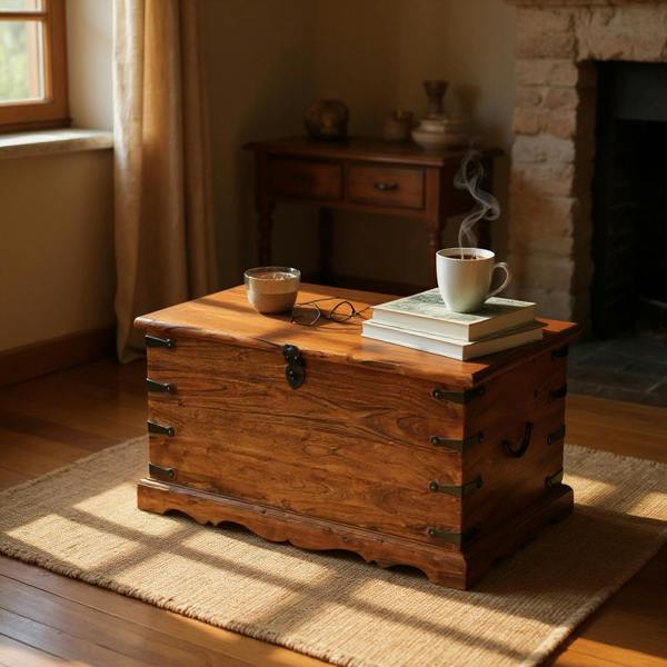 90CM WOODEN CHEST