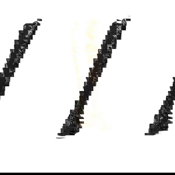 Embassy London Rubix - Black & Gold & Burgundy - Women's full length zip long boot