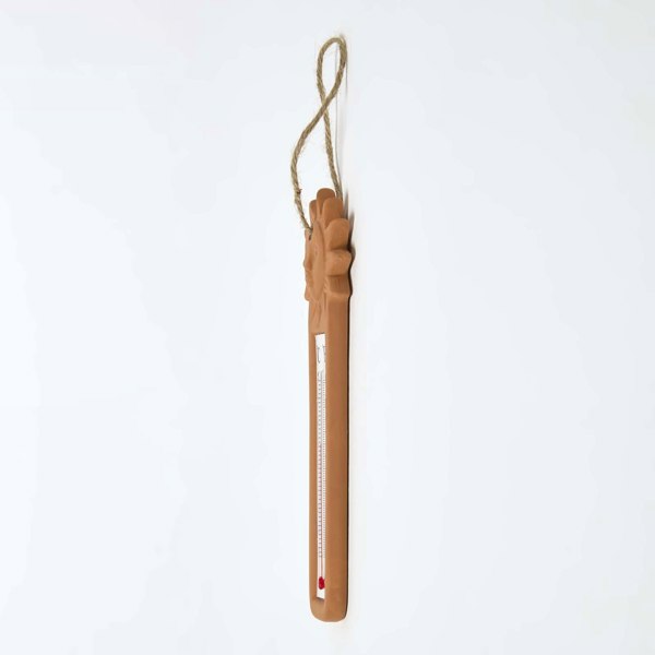 HOMESCAPES Outdoor Thermometer with Orange Sun Design