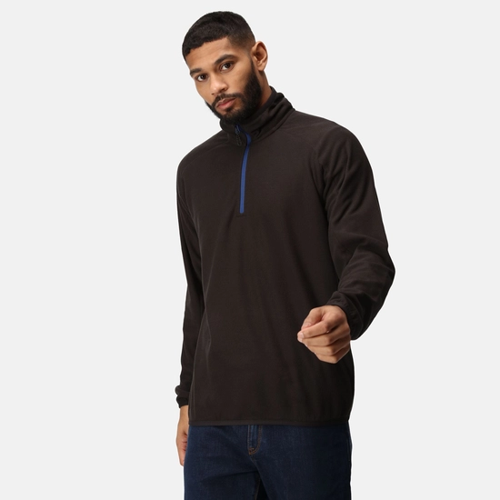 Regatta Mens Navigate Half Zip Fleece - Black/New Royal