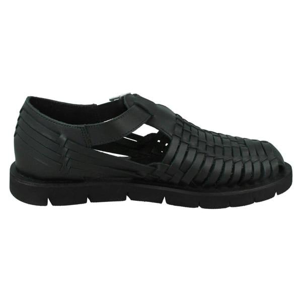 Leather Collection Mens Leather Collection Flat Weaved Sandals A0051
