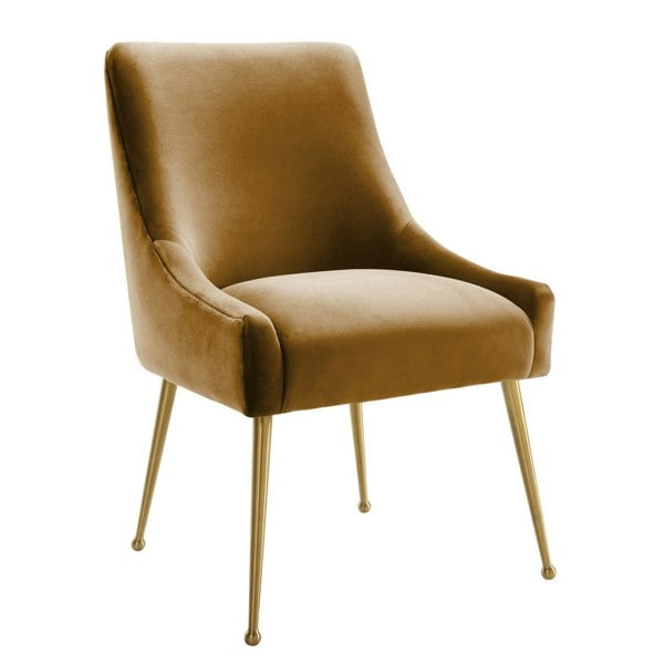 Furniture Edit Beatrix Cognac Velvet Side Dining Chair