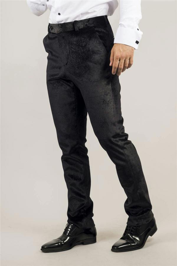 Infinity Leather Men's Black 3 Piece Velvet Wedding Tuxedo Formal Suit