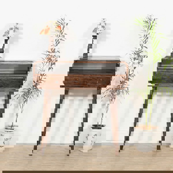 IH Design Winnie Dark Mango Wood Console Table with 2 Drawers