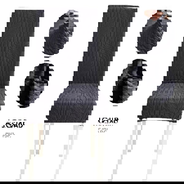 Anyseat Chair Cover Dark Grey Linear Design with Anti-Dirt and Elastic Material for Dining Room Kitchen Wedding Hotel Banquet Restaurant