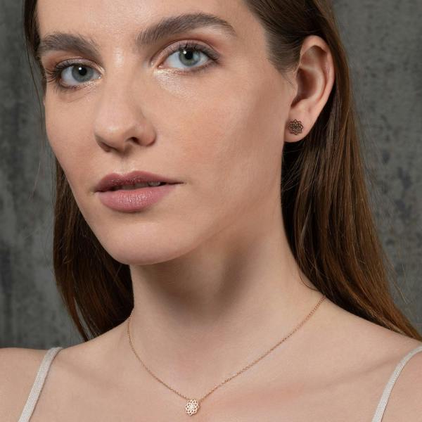 Rose Gold Mandala Pendant Necklace for Women - namana.london