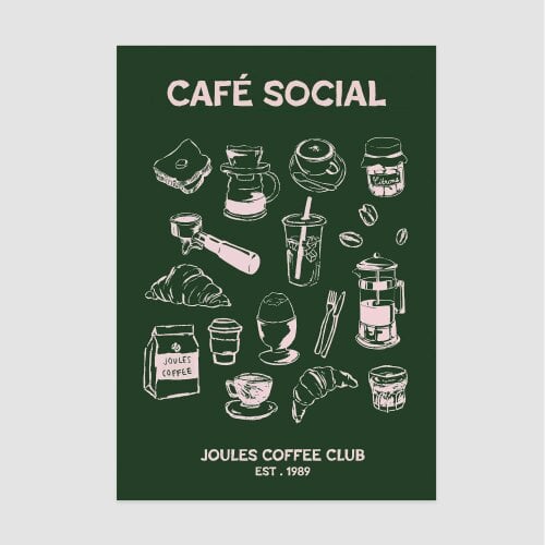 Joules '89 Breakfast Club A1 Wood Frame | Green
