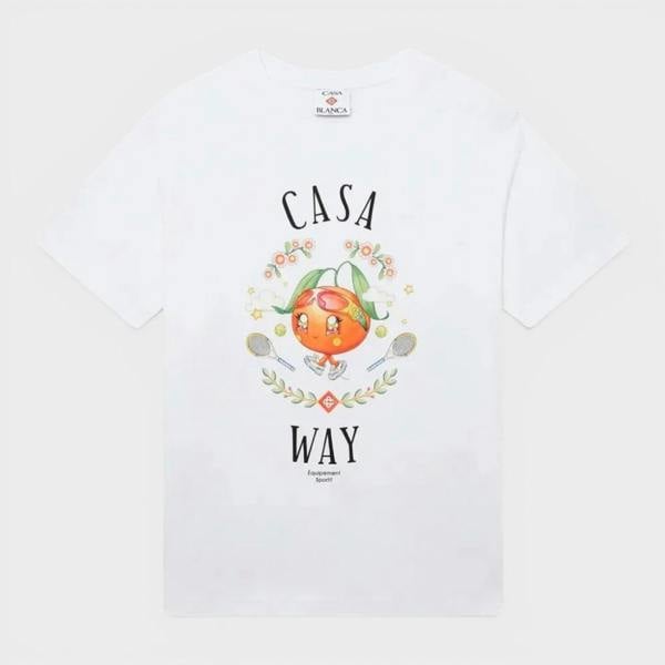 Casablanca Casa Way Orange Mascot Printed T-Shirt White