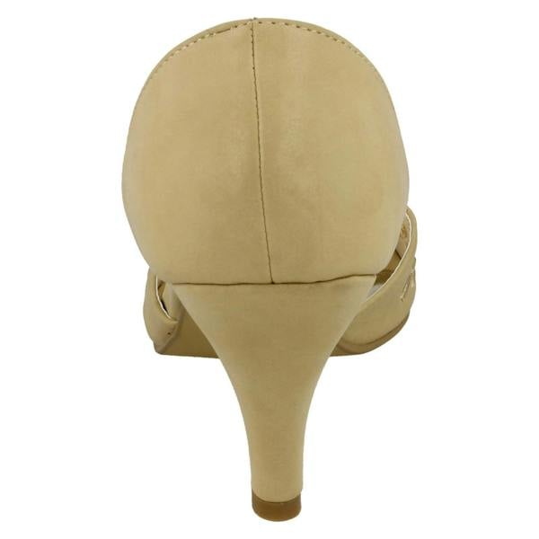 Spot On Ladies Spot On Peep Toe Slip On Court Shoe