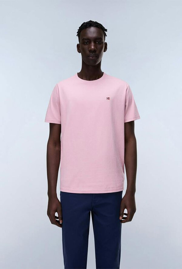 Napapijri Salis Jersey Short Sleeve T-Shirt - Pink