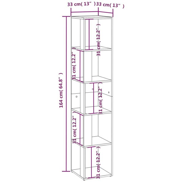 Berkfield Corner Cabinet White 33x33x164.5 cm Engineered Wood