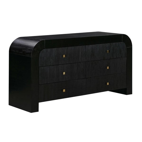 Furniture Edit Hump 6 Drawer Black Dresser Sideboard With Drawers