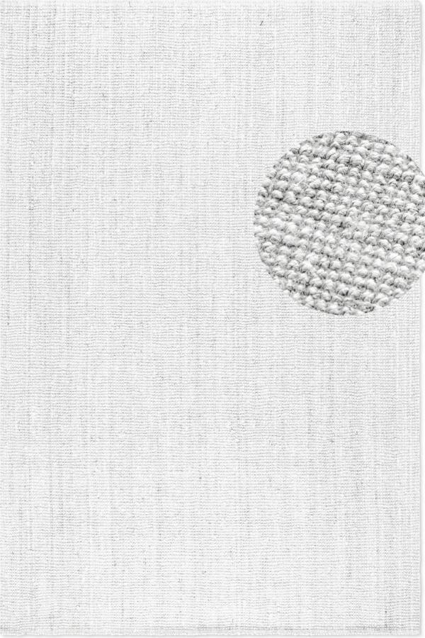 Boucle Jute Jaipur Rug White, textured design, easy care, durable lasting.