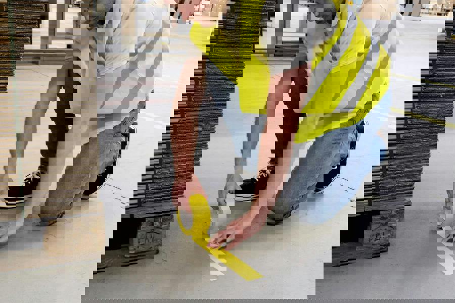 Durable DURALINE Strong Removable PVC Floor Marking Tape | 50mm x 33m | Yellow