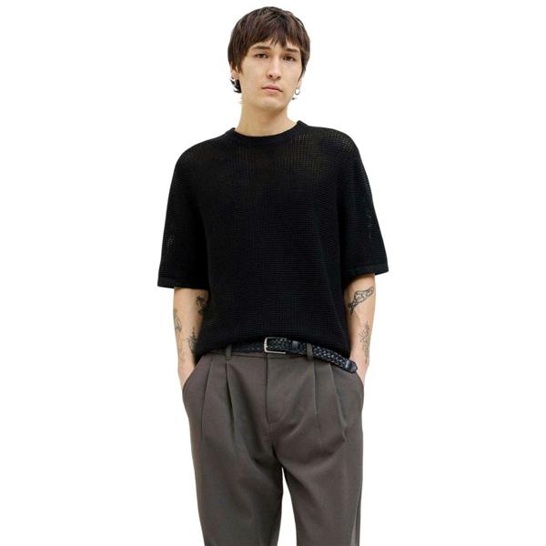 Jack And Jones Mens Joralmeria Crew Neck T-Shirt - Black - 