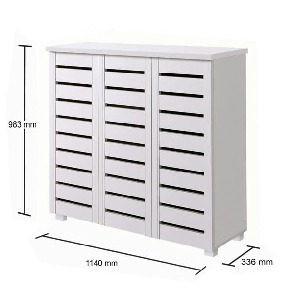Timber Art Design 5 Tier Shoe Storage Cabinet 3 Door Cupboard Stand Rack Unit