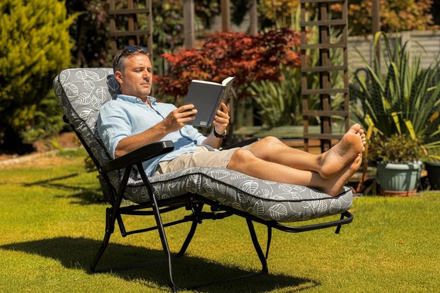 Deluxe Garden Relaxer - Aspen Grey | Multi-Position Reclining Chair The Garden Furniture Shop
