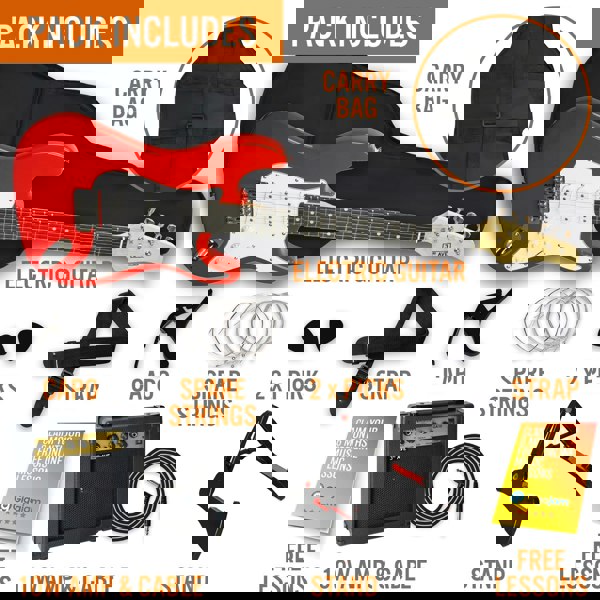 3rd Avenue Full Size Electric Pack Electric Guitars#Colour_Red