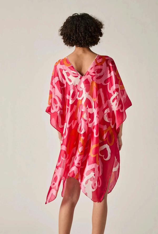 James Lakeland Red Heart Print Kaftan