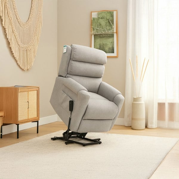 Furnishings For Less Burton Rise and Recline Armchair Electric Dual Motor Grey