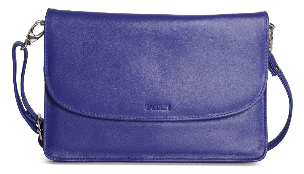 SADDLER Olivia 3-Section Leather Crossbody Bag & Clutch – Compact & Stylish - Gift Boxed - Ultra Violet