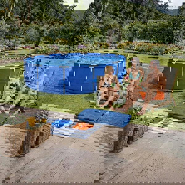 INTEX 4-in-1 Intex 10 ft x 30in Metal Frame Pool Set with Filter Cartridge, Pump & Pool Cover