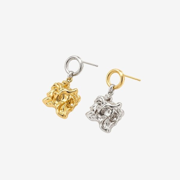 Uchi & Soto Nami Mixed Metals Molten Drop Earrings