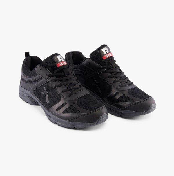DEK JENSEN Mens Mesh Lace Up Trainers Black