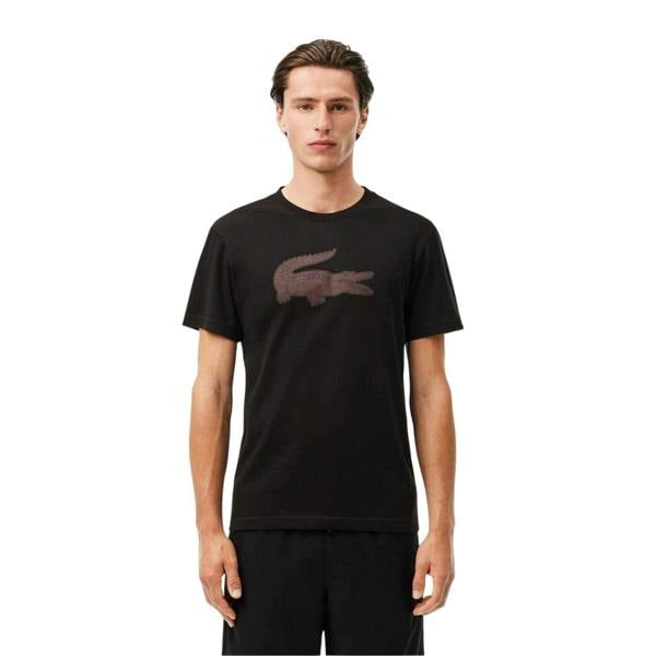 Lacoste Mens Logo Quick Dry Regular T-Shirt - Black - 