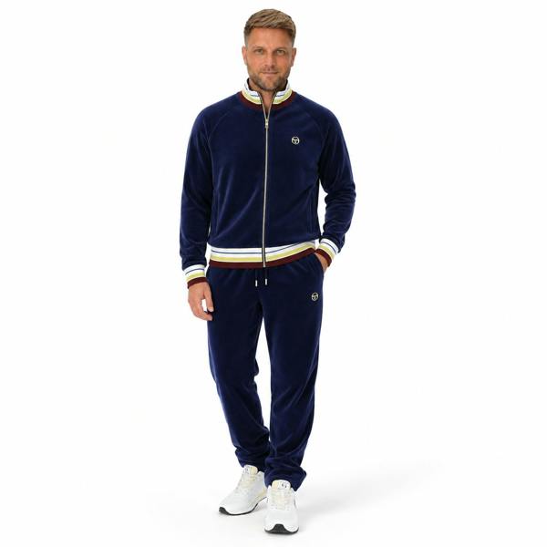 Sergio Tacchini Sartori Velour Track Pant Joggers Maritime Blue