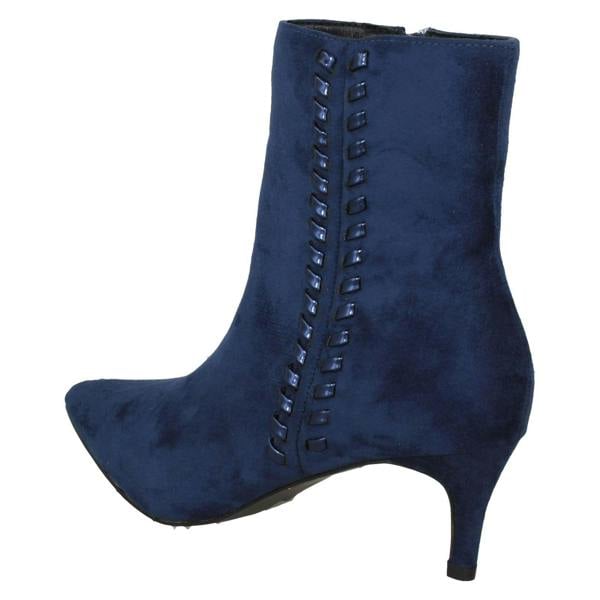 Ladies Collection Mid Heel Pointed Toe Ankle Boots F51222