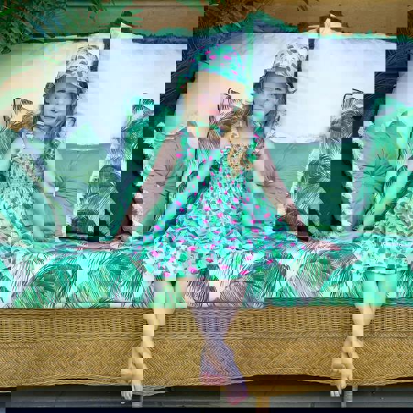 Rachel Riley Green Flamingo Sundress