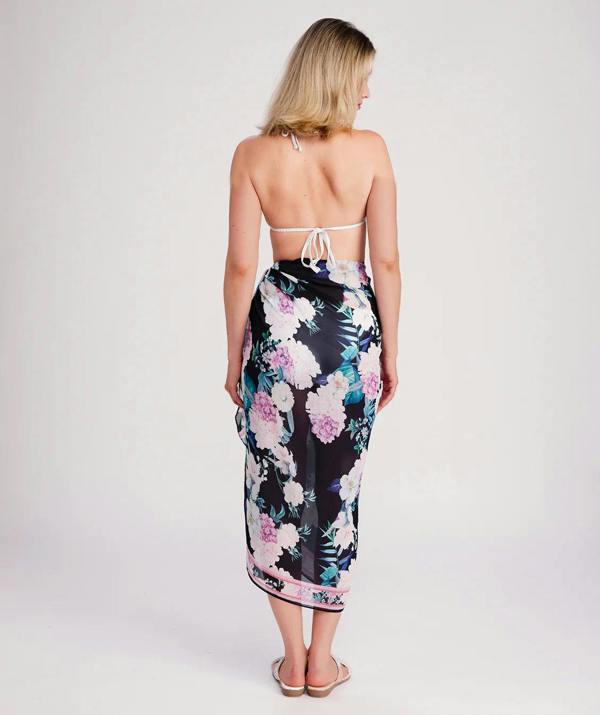 Pia Rossini Modena - Dark  and Pink Beach Sarong
