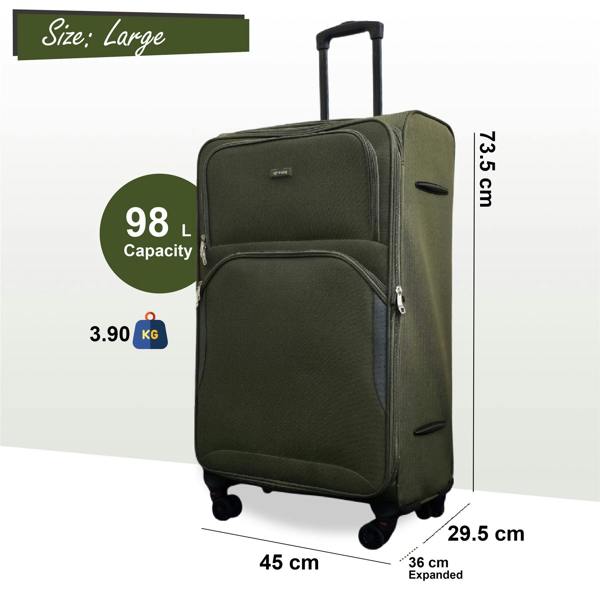 Infinity Luggage Expandable Soft 8 Wheel Lightweight Suitcase Luggage Travel Bags Set