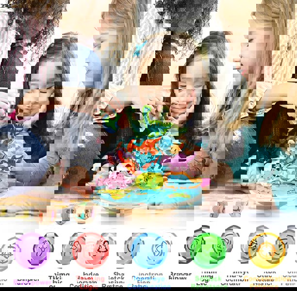 deAO Toys Wooden Stacking Balance Toys, Animals Balance Building Blocks, Educational Toy Balancing Game Dinosaur Toys Gift for Toddlers Boys Girls