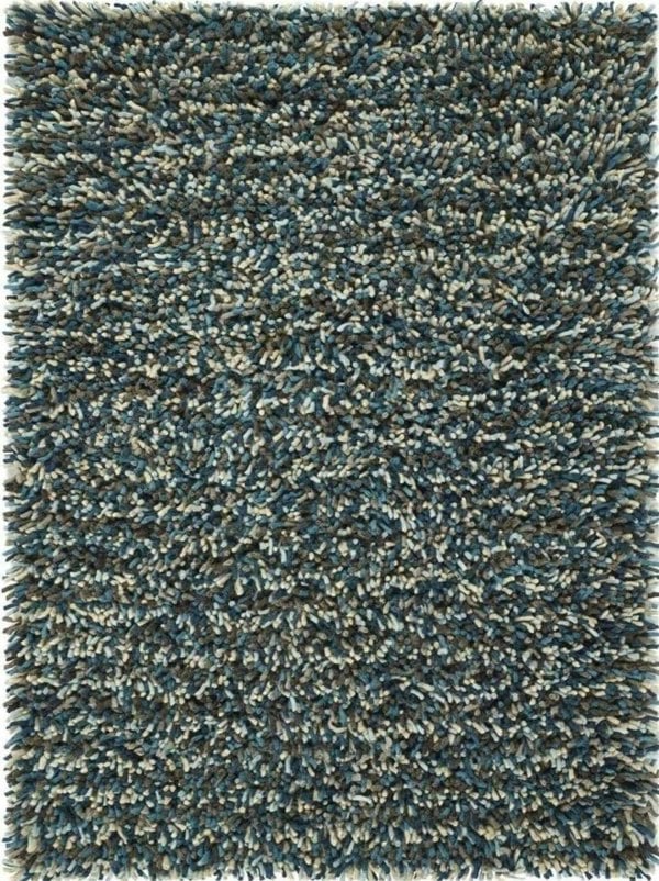 Rocks Blue Shaggy Pile Wool Rug | Luxurious Decor | The Rugs