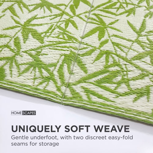 HOMESCAPES Outdoor Rug Luxury Waterproof Reversible Recycled, For Garden, Zena Tropical