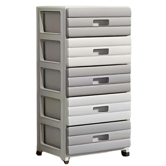 Havendro 5/6 Drawer Plastic Storage Organizer, for Clothes Books Bedroom, Easy Assemble - plastic - 5 layers of gray