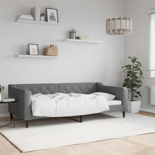 Berkfield Day Bed Dark Grey 90x190 cm Fabric