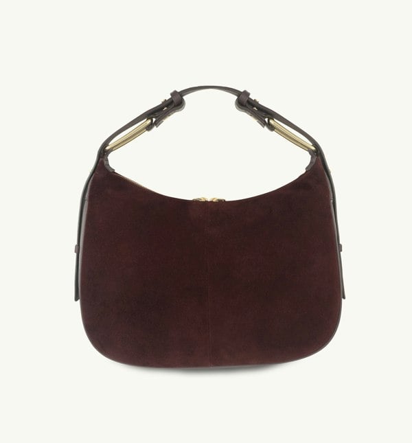 Apatchy London The Charlie Burgundy Suede Bag