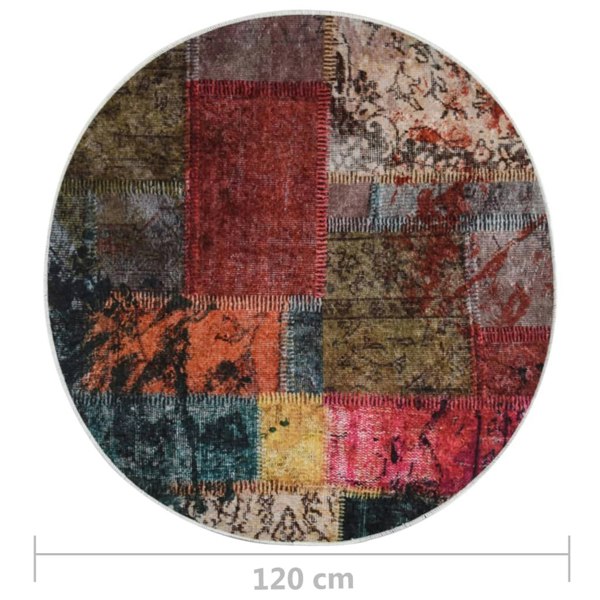 Berkfield Rug Washable Patchwork �_�_�__120 cm Multicolour Anti Slip
