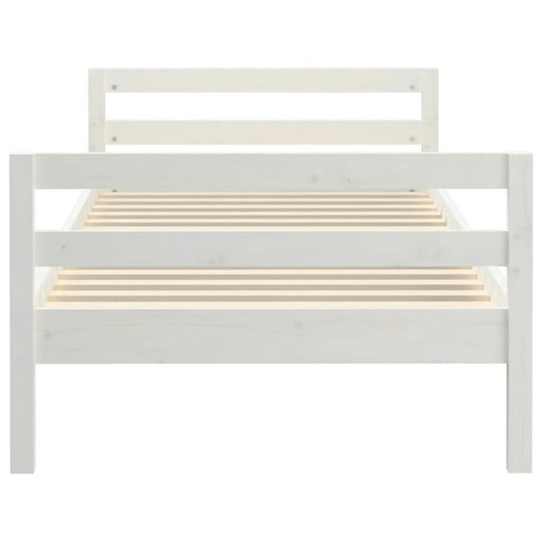 Berkfield Bed Frame White 90x190 cm 3FT Single Solid Wood Pine