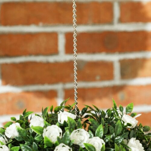 Wyld Haus Lukaka Dino Set Of 2 Artificial UV Resistant Rose Style Topiary Balls H8 28cm White